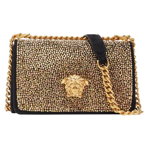 versace small chain suede bags|versace black label purses.